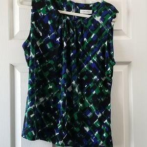 Calvin Klein geometric shell blouse